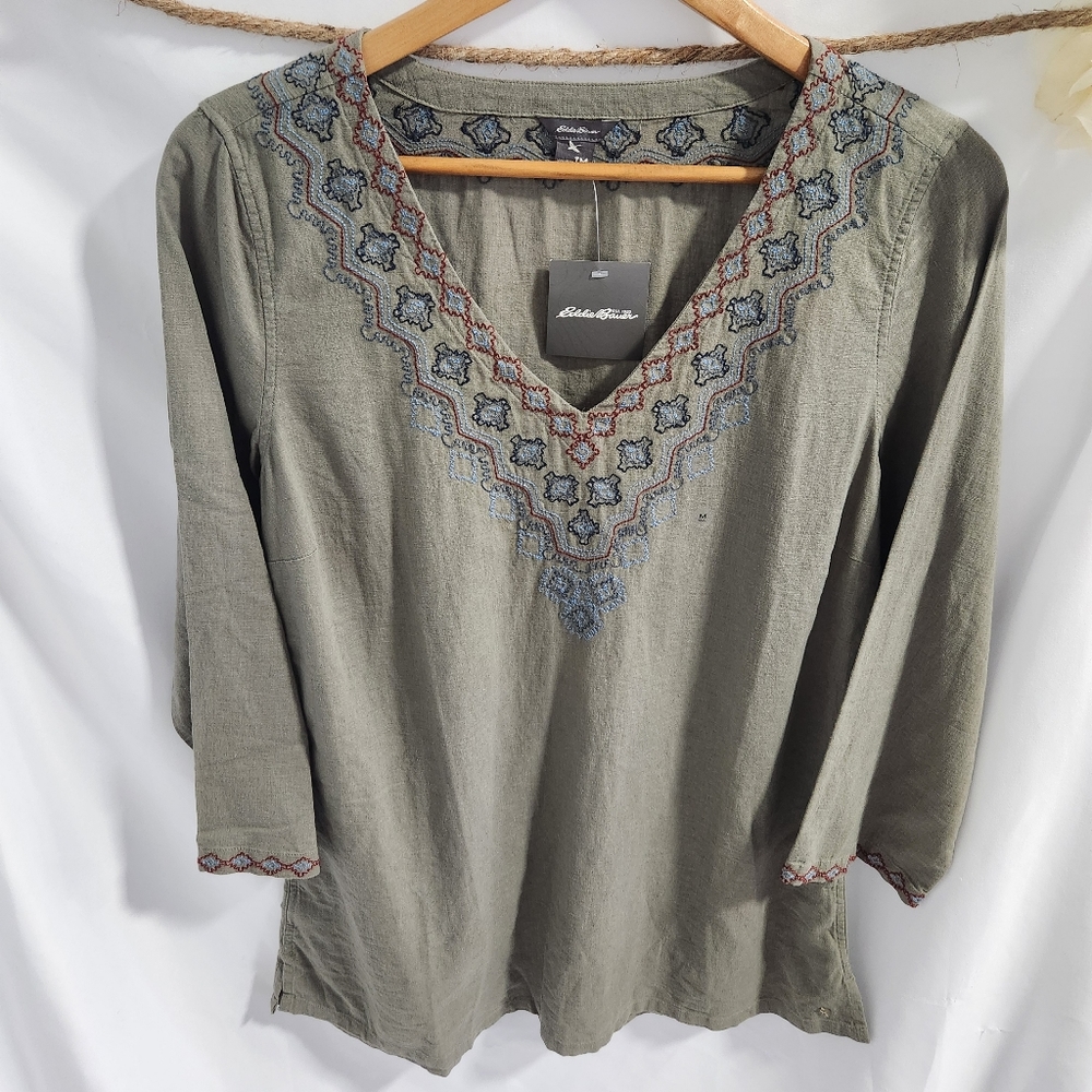 Eddie Baur Vista Point Tunic Green Medium Tall NWT!